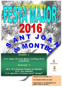 Cartell Festa Major Montbó 2016