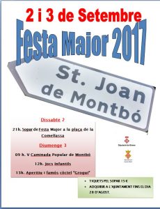 Cartell Festa Major Montbó 2017